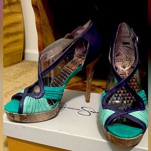 NWOT Jessica Simpson Brouge strappy platform open-toe pumps